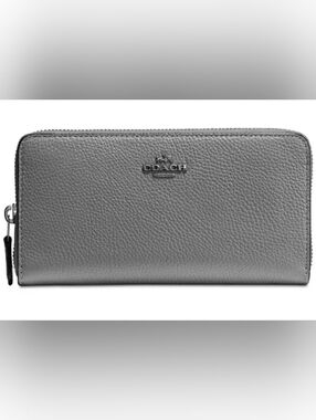 Coach zip around accordion grey wallet